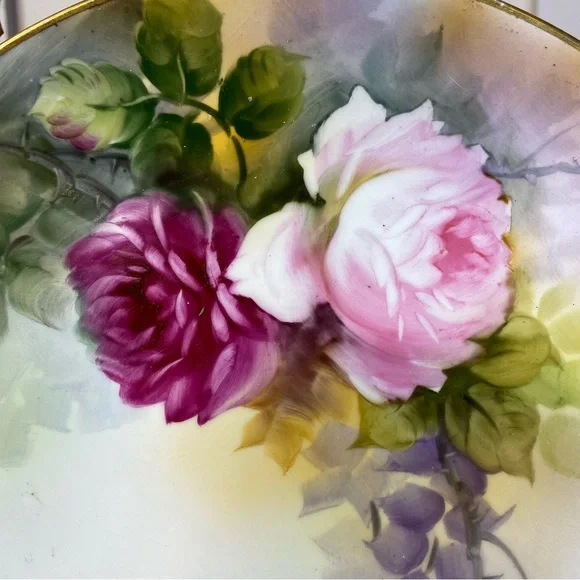 Noritake Hand Painted 8.5”Plate Decor Pink Roses Gold Rim Japan - Picture 2 of 8